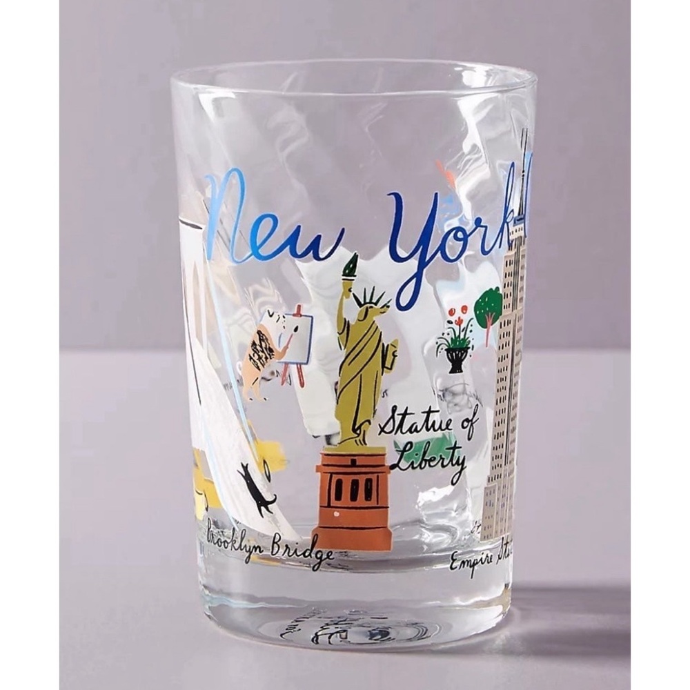 Anthropologie Libby VanderPloeg Skyline Juice Glass New York City